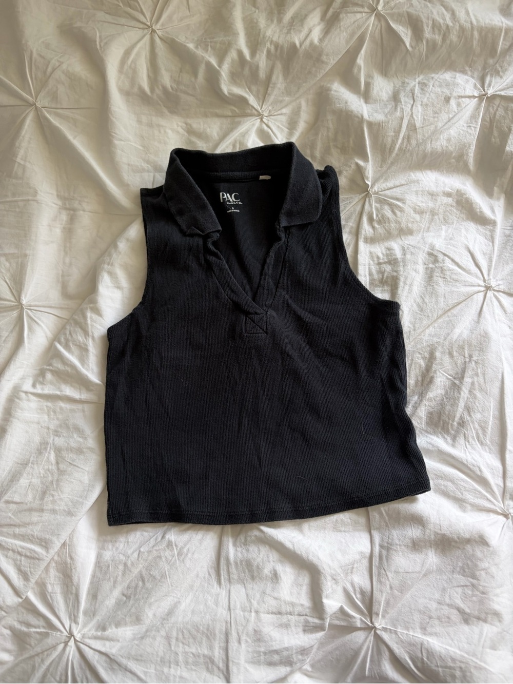 PacSun Black Sleeveless Collared Tank Top